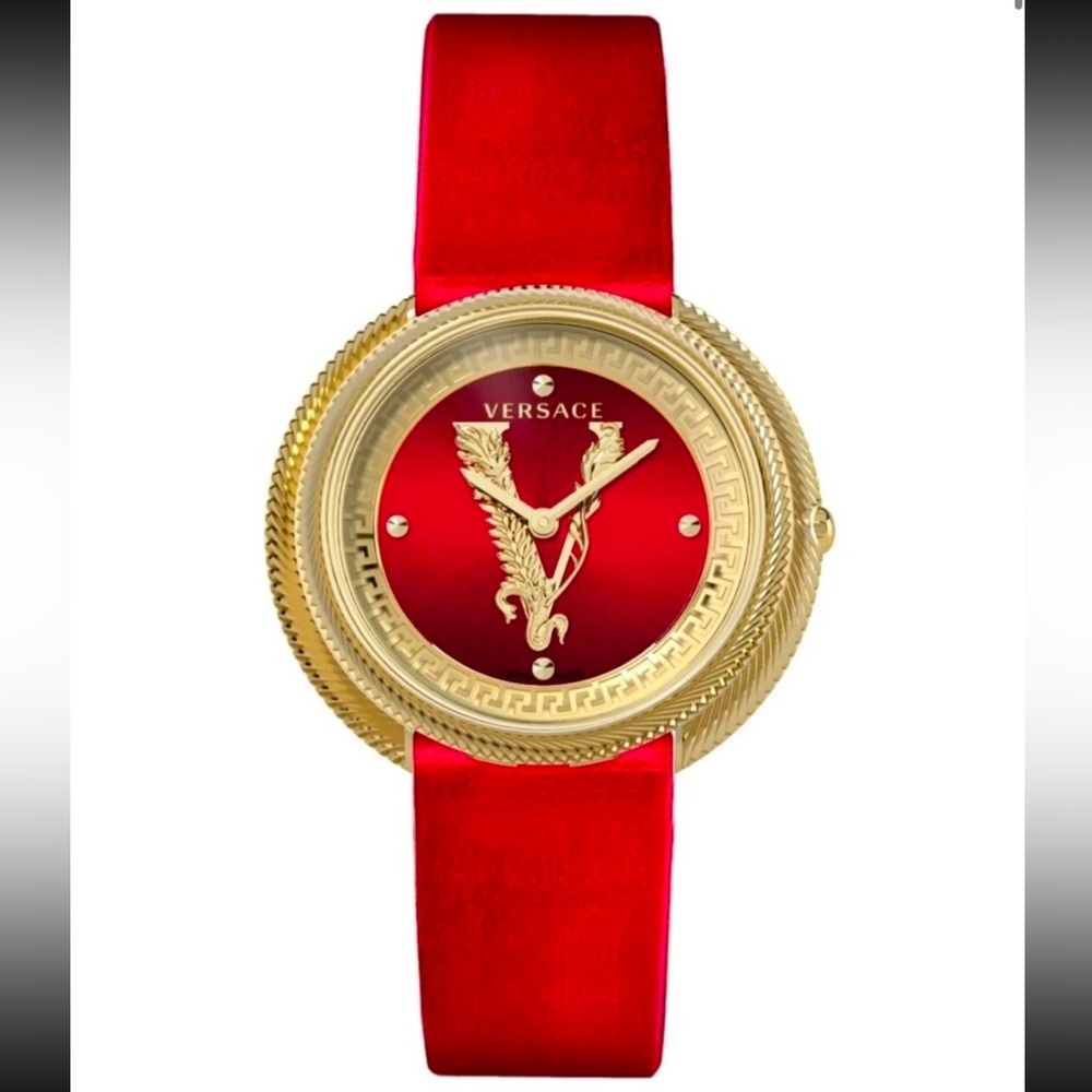 VERSACE 38MM Stainless Steel & Leather Strap Watch